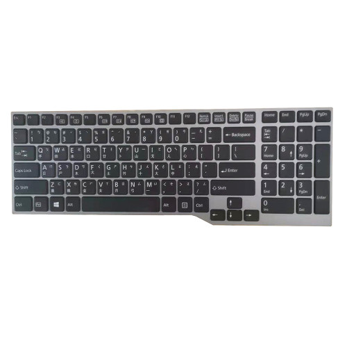 Laptop Keyboard For Fujitsu LifeBook H730 H760 H770 H970 Traditional Chinese TW Without Backlit Black With Gray Frame New