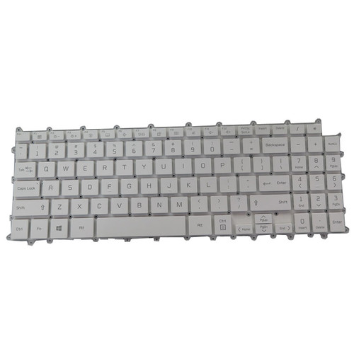 Laptop Backlit Keyboard For LG 15Z90P-G.AA54Y 15Z90P-G.AA56Y 15Z90P-G.AA73P 15Z90P-G.AP55G 15Z90P-G.AR54C2 15Z90P-GA70K GR36K HR56K United States US White No Frame