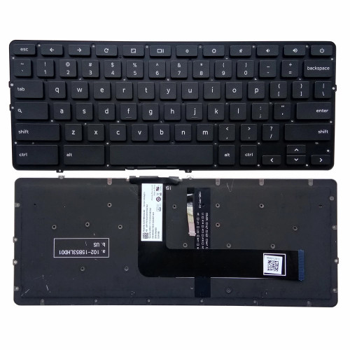 Laptop Keyboard For DELL Chromebook 13 7310 0NVHD0 NVHD0 DLM15B53USJ442 NSK-LX0BW 01 490.04F07.0D01 English US Black With Backlit New