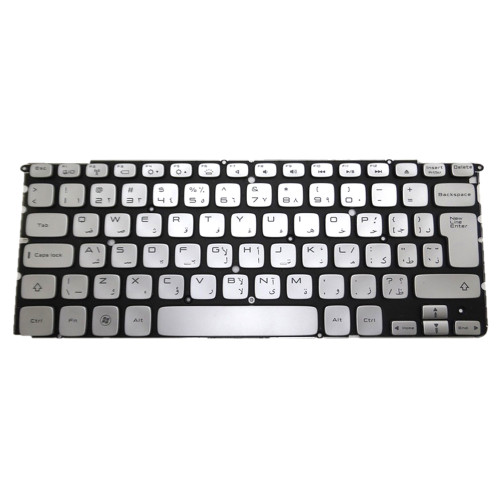 Laptop Keyboard For DELL XPS 14Z L412Z 15Z L511Z 0KNT43 KNT43 MP-10K86A0J698 PK130JN1A24 Arabic AR Silver With Backlit New