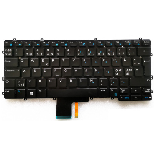 Laptop Keyboard For DELL Latitude 13 7370 E7370 0CP81R CP81R NSK-LZABC 1N PK131IC1A21 Nordic NE Black With Backlit New