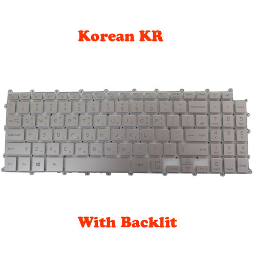 Laptop With Backlit Keyboard For LG 16T90P 16T90P-K 16T90P-K.AAB7U1 16T90P-K.AAB8U1 16T90P-K.AAE7U1 Korean KR Silver No Frame