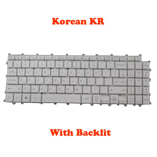 Laptop With Backlit Keyboard For LG 16T90Q 16T90Q-K 16T90Q-K.AAC7U1 16T90Q-K.AAC8U1 16T90Q-K.AAG6U1 16T90Q-K.ADB8U1 16T90Q-K.ADG9U1 16T90Q-K.ADS8U1 Korean KR White No Frame