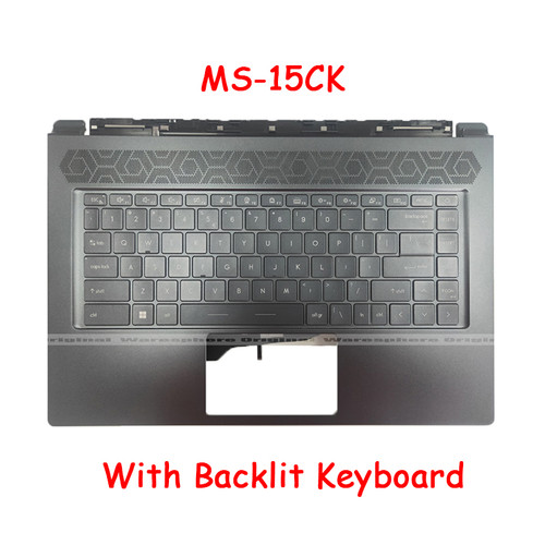 Original Laptop PalmRest&Keyboard For MSI Delta 15 MS-15CK DELTA 15 A5EFK MS15CK Upper Case Black With Backlit English US Keyboard