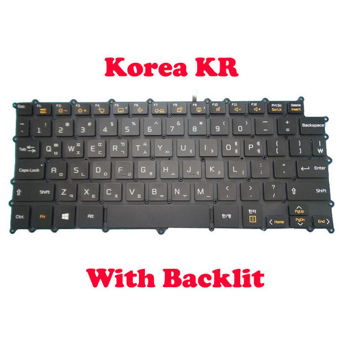 Laptop Backlit Keyboard For LG Gram 14 14T990 14TD990 LG14T99 14TD990-GX30K 14TD990-GX50K 14TD990-GX70K Korea KR Black Without Frame