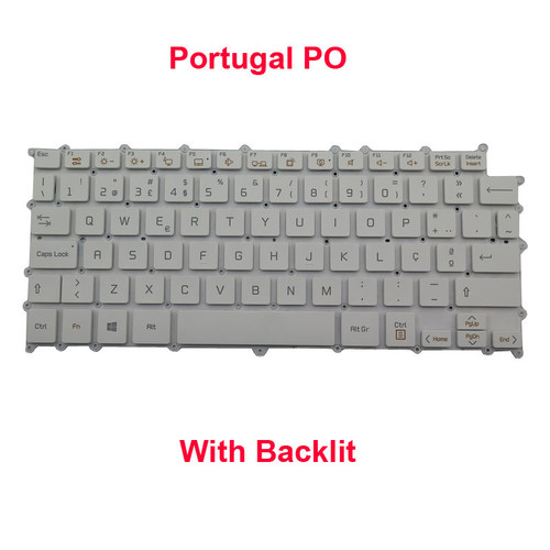 Laptop Backlit Keyboard For LG Gram 14 14T990 14TD990 LG14T99 14TD990-GX30K 14TD990-GX50K 14TD990-GX70K Portugal PO White Without Frame