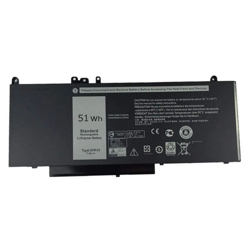 Laptop Battery For DELL Latitude E5450 5450 G5M10 Compatible 08V5GX 8V5GX 0WYJC2 WYJC2 0F5WW5 F5WW5 0K9GVN K9GVN 0R9XM9 R9XM9 0YM3TC YM3TC 07FR5J 7FR5J 7.4V 51Wh 6460mAh 4-Cell New