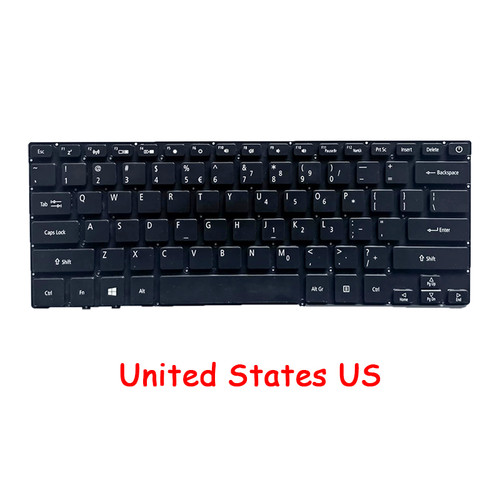 Laptop Keyboard For Acer Spin SP714-51 V160266AS1 UI AEZDSR00010 NK.I131S.04W United States US Black Without Frame