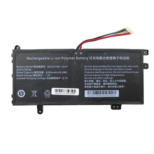 Laptop Battery AEC657987-2S1P 7.6V 6000MAH 45.6WH 11 PIN 11 Lines New