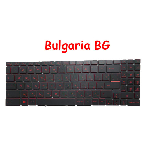 Laptop Monochrome Backlit Keyboard For MSI GL76 NSK-FG0DBN 0B 9Z.NK1BN.D0B S1N3EBG262D10 S1N-3EBG262-D10 Bulgaria BG Red Without Frame