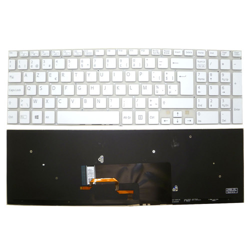 Laptop Keyboard For SONY For VAIO SVF152 SVF153 SVF1521T4E SVF1521TST SVF1521U4E SVF1521UST SVF1521V1E SVF1521V4E SVF1521V6E SVF1521VST SVF1521W1E Belgium BE White With Backlit New
