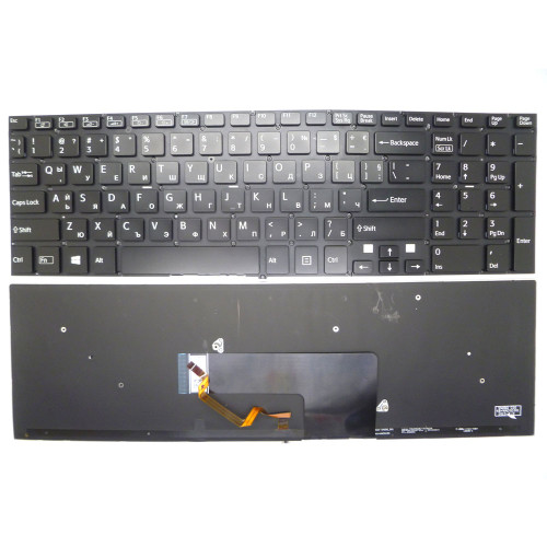 Laptop Keyboard For SONY For VAIO SVF152 SVF153 SVF1521W4E SVF1521WST SVF1521X1R SVF1521X4E SVF1521X6E SVF1521XST SVF1521Y4E SVF1521YST SVF1521Z1E Bulgaria BG Black With Backlit New