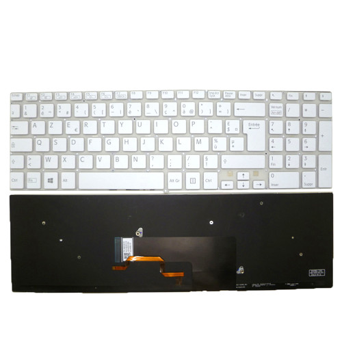 Laptop Keyboard For SONY For VAIO SVF152 SVF153 SVF1521T4E SVF1521TST SVF1521U4E SVF1521UST SVF1521V1E SVF1521V4E SVF1521V6E SVF1521VST SVF1521W1E French FR White With Backlit New