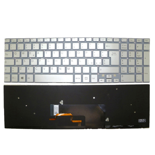 Laptop Keyboard For SONY For VAIO SVF152 SVF153 SVF1521W4E SVF1521WST SVF1521X1R SVF1521X4E SVF1521X6E SVF1521XST SVF1521Y4E SVF1521YST SVF1521Z1E Italy IT Silver With Backlit New