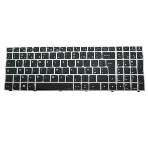 Laptop Keyboard For LDLC Saturne TB67 TB67-16-S4H20 TB67-16-S4H20-P10 TB67-16-S9 TB67-16-S9-P10 TB67-8-S2H10 TB67-8-S2-H10-P10 French FR With Backlit Black With Silver Frame New
