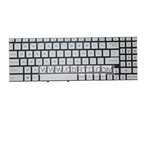 Laptop Monochrome Backlit Keyboard For MSI GL76 11UCK 11UDK 11UEK GL76 12UCK 12UDK 12UEK 12UGK 12UEOK 12UGSZK 12UGSZOK English US White No Frame New