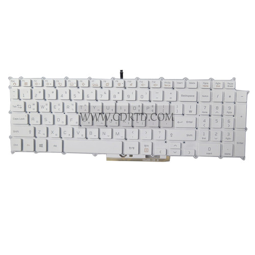 Laptop Keyboard For LG 17T90N 17T90N-V Korea KR White NO Frame & With Backlit