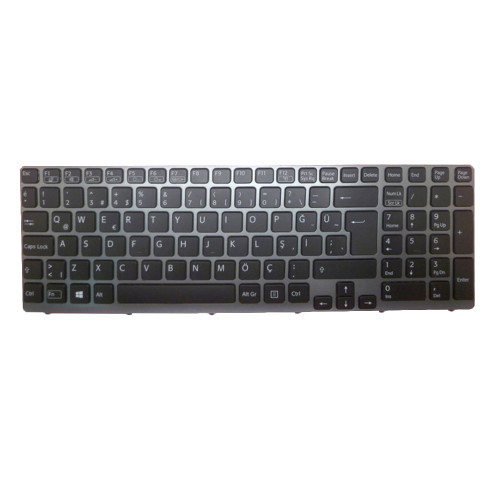 Laptop Keyboard For SONY For VAIO SVE15 SVE1513C4E SVE1513C5E SVE1513D1E SVE1513D4E SVE1513E1R SVE1513E4E SVE1513E9E SVE1513F1E Turkey TR Black With Gray Frame New