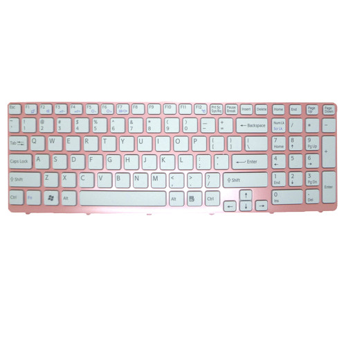 Laptop Keyboard For SONY For VAIO SVE15 SVE15136CN SVE15136CV SVE15137CG SVE15137CN SVE15137CV SVE15138CG SVE15138CN SVE15138CV SVE151390X English US White With Pink Frame New
