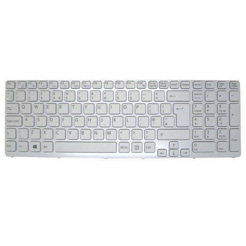 Laptop Keyboard For SONY For VAIO SVE151 SVE17 SVE1713J9E SVE1713K1E SVE1713K4E SVE1713L1E SVE1713L1R SVE1713L4E SVE1713M1E SVE1713M1R United Kingdom UK White With Frame New