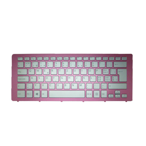 Laptop Keyboard For SONY For VAIO SVF15N SVF15N15ST SVF15N17ST SVF15N1A4E SVF15N1A4R SVF15N1B4E SVF15N1B4R SVF15N1C4E SVF15N1C5E Swiss SW Silver With Backlit Pink Frame New