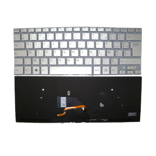 Laptop Keyboard For SONY For VAIO SVF14 SVF1421F4E SVF1421G4E SVF1421H4E SVF1421L1E SVF1421P2E SVF1421S1E French FR Silver With Backlit New