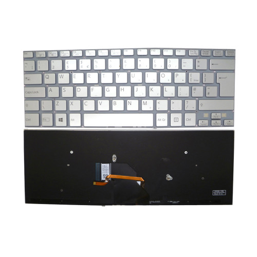 Laptop Keyboard For SONY For VAIO SVF14 SVF1421V1E SVF1421X1E SVF1421X2E SVF1421Z2E SVF1421TST SVF1421E4E United Kingdom UK Silver With Backlit New