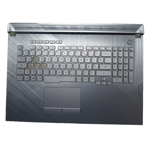 Laptop PalmRest&keyboard For ASUS V185062GE1 FR 0KN1-9V2FR11 0KNR0-661TFR00 13N1-9BA0N11 13NR01Q6AP0211 Ice Blue Top Case French glacier blue AZERTY backlit keyboard with transparent keys