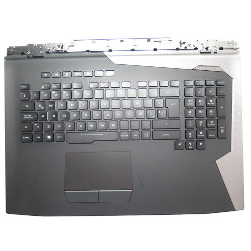 Laptop Palmrest&Keyboard For ASUS 13NB0EU0M03X11 13NB0EU1P1XX11 13NB0EU0M07X11 13N1-7AA0301 0A 13NR01B1AP0101 0KN1-2L2LA211 Black and Gray Top Case With RGB Backlit Black Latin America LA Keyboard