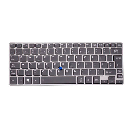 Laptop Keyboard For Toshiba Portege Z30-A Z30-A-189 Z30-A-197 Z30-A-199 Z30-A-1CT Z30-A-1D4 Z30-A-1D6 Z30-A-1FC Z30-A-1FD Z30-A-1GX United Kingdom UK Black With Gray Frame With Pointing New