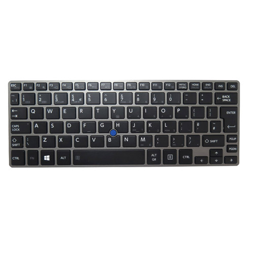 Laptop Keyboard For Toshiba Portege Z30t-B United Kingdom UK Black With Gray Frame With Backlit&Pointing New