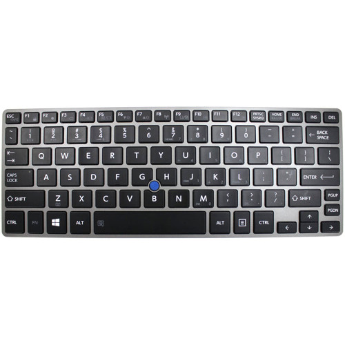 Laptop Keyboard For Toshiba Portege R30-A R30-A-139 R30-A-13C R30-A-146 R30-A-147 R30-A-14K R30-A-15D R30-A-15M R30-A-15N R30-A-1GJ English US Black With Gray Frame With Backlit&Pointing New
