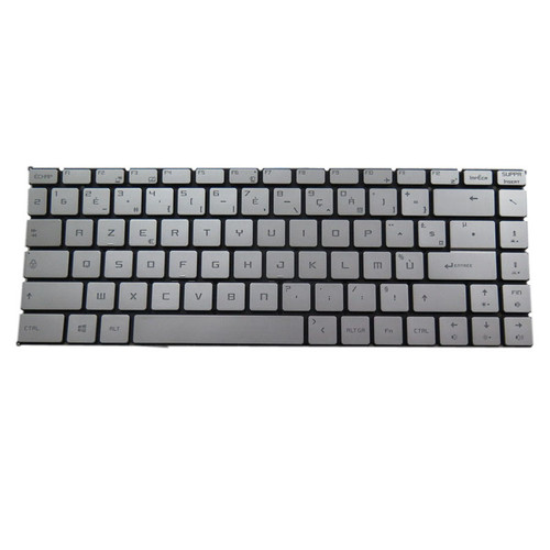 Laptop Monochrome Backlit Keyboard For MSI GF63 Thin 11UC 11UD 11SC 11SCV Thin GF63 12VE 12HW With Backlit French FR Silver No Frame