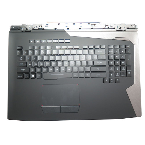Laptop Palmrest&Keyboard For ASUS 13NB0EU0M03X11 13NB0EU1P1XX11 13NB0EU0M07X11 13N1-7AA0301 0A 13NR01B1AP0101 0KN1-2L2US211 Black and Gray Top Case With RGB Backlit Black United States US Keyboard