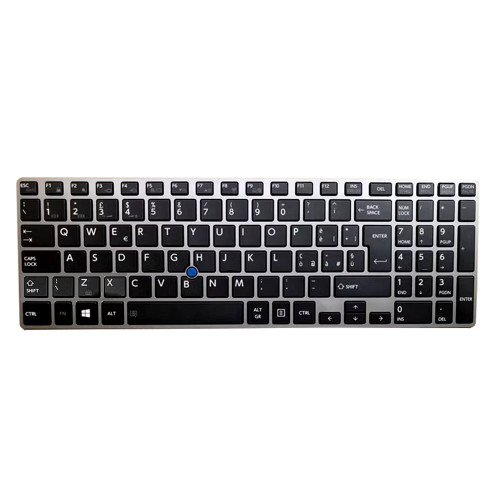 Laptop Keyboard For Toshiba Tecra Z50-A Z50-B Italian IT Black With Gray Frame With Pointing New