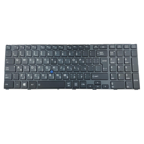 Laptop Keyboard For Toshiba Tecra W50-A W50-A1500 W50-A1501 W50-A1510 W50-A5160SM Hebrew HB Black With Frame With Backlit&Pointing New