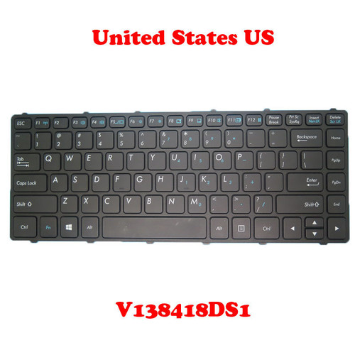 OEM Laptop US With Backlit Keyboard For Getac V138418DS1 531087680001 United States US Black Frame New