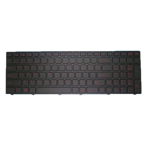Used Laptop Backlit Keyboard For CLEVO N250 N250JU N250LU N251JU N251LU N250PU N251PU N252PU English US With Black Frame And Red Backlit(Red word)