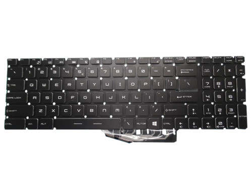 Laptop keyboard For MSI NSK-FA0BN 1D 9Z.NCWBN.01D S1N3EUS226D10 S1N-3EUS226-D10 Black Without Frame & With Backlit Crystal Keycap United States US