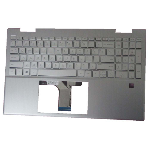 Laptop PalmRest&keyboard For HP Pavilion x360 15-ER0000 Silver top cover United States US Silver Keyboard Without backlight With fingerprint M45128-001