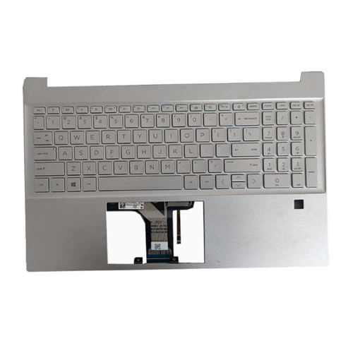 Laptop PalmRest&keyboard For HP Pavilion 15-EG0000 M76638-001 With backlit With fingerprint Without SD slot top cover United States US Silver
