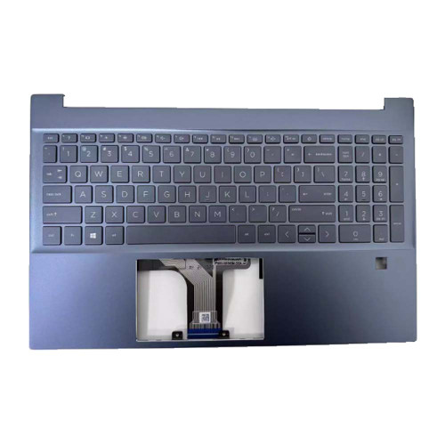 Laptop PalmRest&keyboard For HP Pavilion 15-EH0000 With backlit With fingerprint Without SD slot top cover United States US Blue