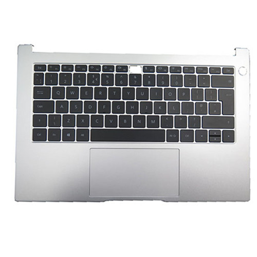 Laptop PalmRest&keyboard For HUAWEI MateBook D14 NOBELK-WAQ9AR Silver Top Case With Backlit United Kingdom UK Black keyboard