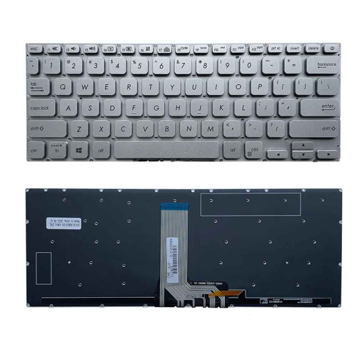 Laptop Keyboard For ASUS F412DA F412FA F412UA United States US Silver without frame With Backlit