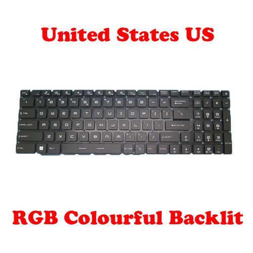 Laptop MS17M1 Keyboard For MSI GS76 Stealth 11UE 11UG 11UH MS-17M1 Colourful Backlit English US NO Frame
