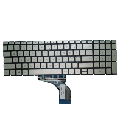 Laptop Keyboard For HP Pavilion Gaming 15-CX000 Without Frame Silver No Backlit Film Nordic NE