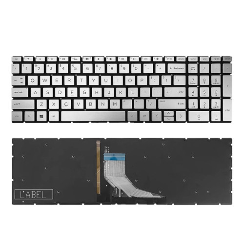 Laptop Keyboard For HP 15-DA000 With Backlit Non-Frame Silver United States US
