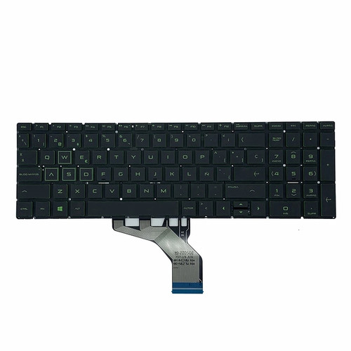 Laptop Keyboard For HP 15-DB000 With Green Backlit Non-Frame Black Spanish SP
