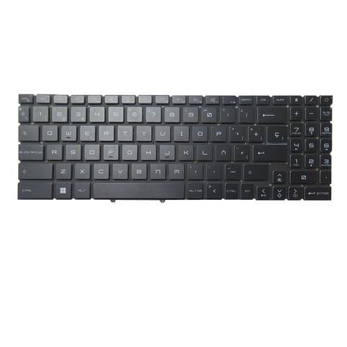 Laptop RGB Backlit Keyboard For MSI Pulse GL66-11U GL66 11UCK 11UDK 11UEK 11UGK 11UGKV Spanish SP Black Without Frame New (Single Zone RGB backlight)
