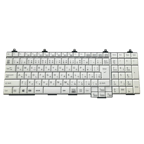 Laptop Keyboard For Fujitsu LifeBook A743/G A743/GW A744/H A744/K A744/M A744/MW Japanese JP JA White With Numeric Keyboard Used